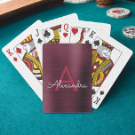 Baraja De Cartas Cranberry Burgundy Morple Acero inoxidable Monogra<br><div class="desc">Cranberry Burgundy Purple Faux Metallic Acero Inoxidable Elegante Monograma Cartas Jugadoras. Estas cartas de juego se pueden personalizar para incluir tu nombre inicial y de pila y hacer un gran favor para una fiesta de cumpleaños,  una ducha de novia o una fiesta de soltera.</div>