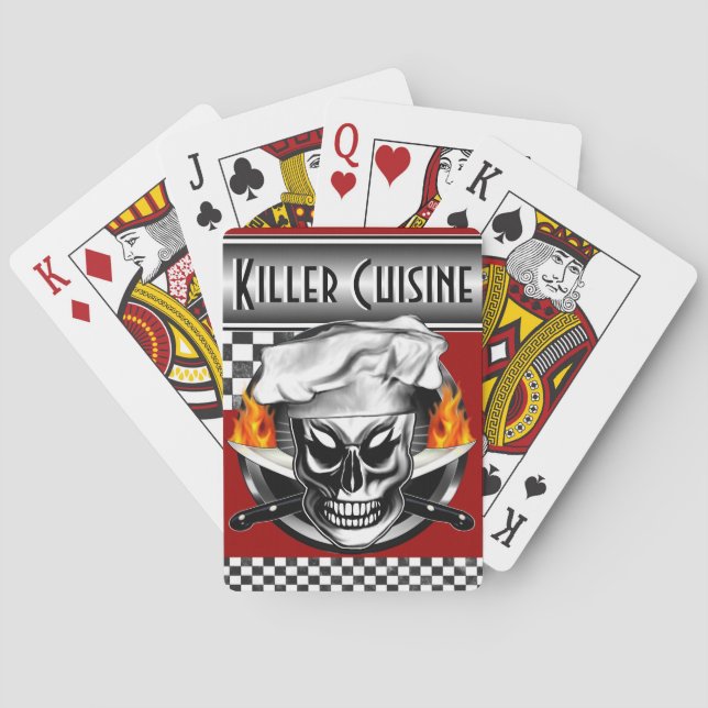 Baraja De Cartas Cráneo 4 del cocinero (Reverso)