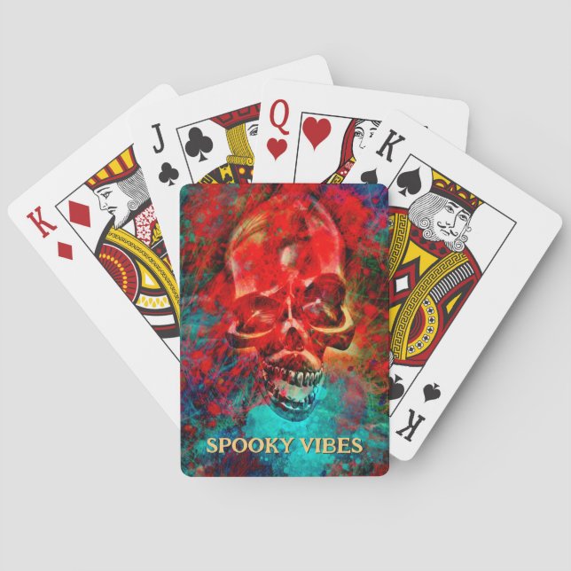Baraja De Cartas Cráneo colorido (Reverso)