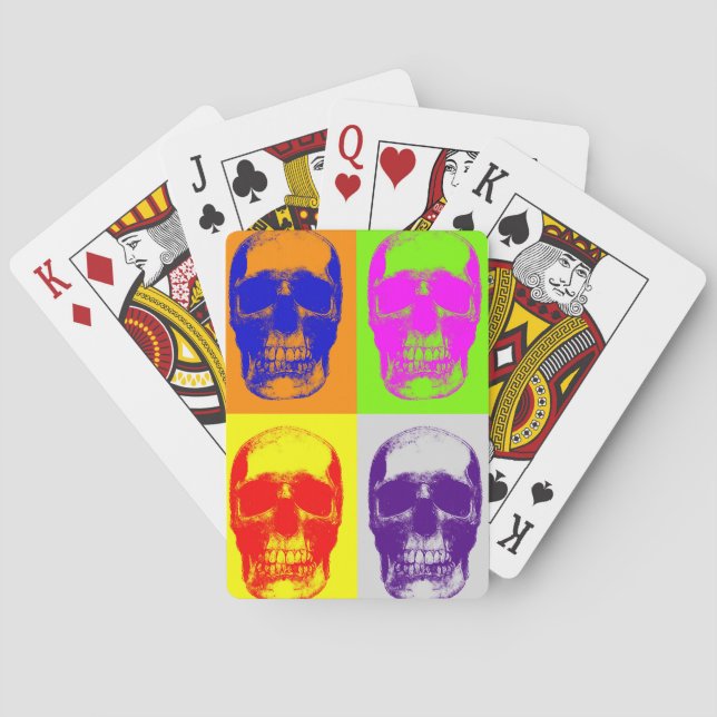 Baraja De Cartas Cráneo de arte pop (Reverso)