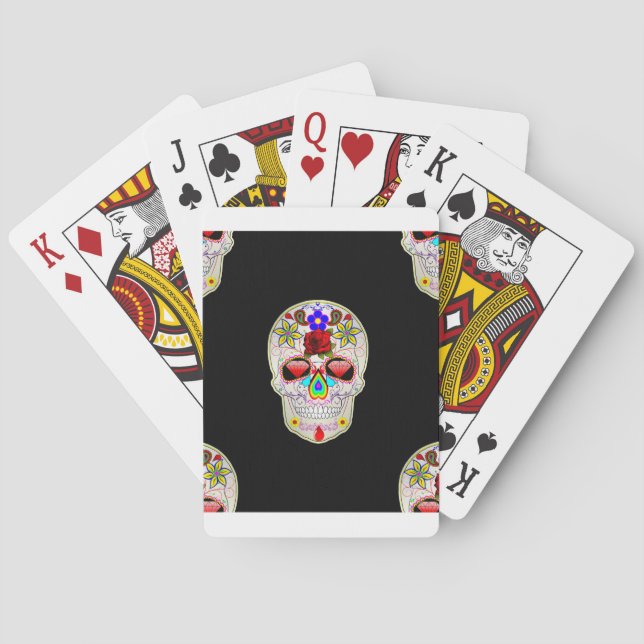 Baraja De Cartas cráneo de azúcar (Reverso)