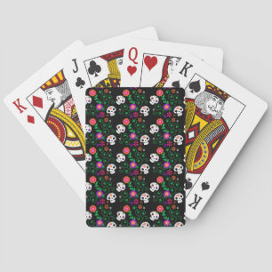 Baraja De Cartas cráneo de azúcar negro