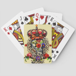 Baraja De Cartas Cráneo floral de coronado