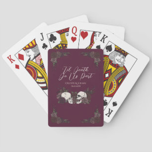 Baraja De Cartas Cráneo Floral Gótico de Borgoña