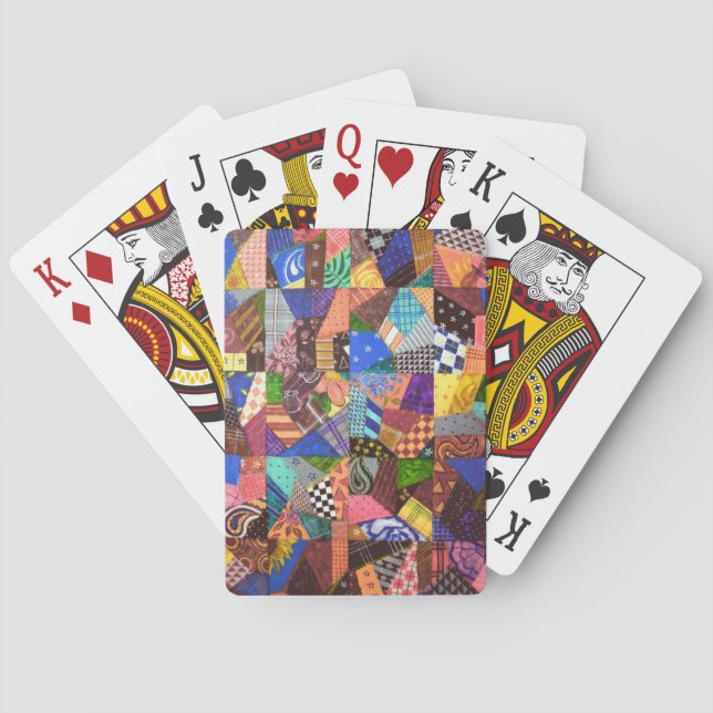 Baraja De Cartas Crazy Quilt Parchwork Quilt Resumen Arte Geométric (Reverso)