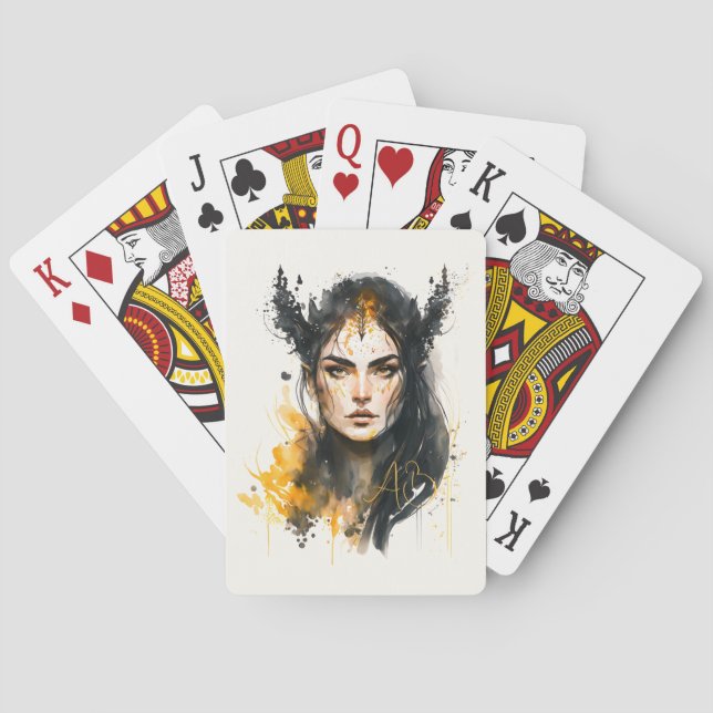Baraja De Cartas Crea tu propia bruja amarilla (Reverso)