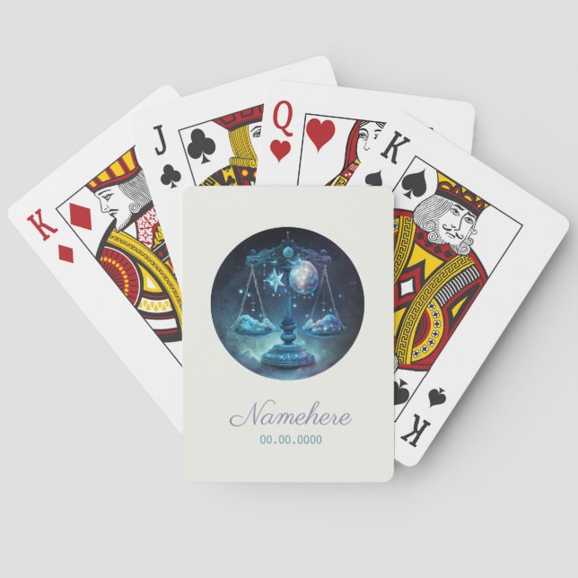 Baraja De Cartas Crea tu propia Celestial Libra Zodiac (Reverso)