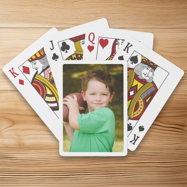 Baraja De Cartas Crea tu propia foto de borde blanco (Create Your Own White Border Photo Poker Cards)