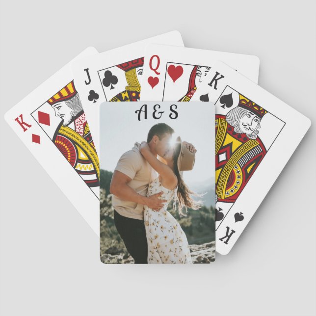 Baraja De Cartas Crea tu propia foto de monograma (Reverso)