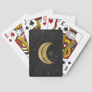 Baraja De Cartas Crea tu propia luna creciente doble negra y dorada