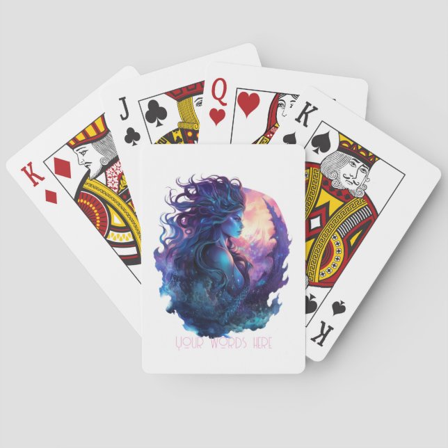 Baraja De Cartas Crea tu propia sirena mítica sirena sirena sirena (Reverso)