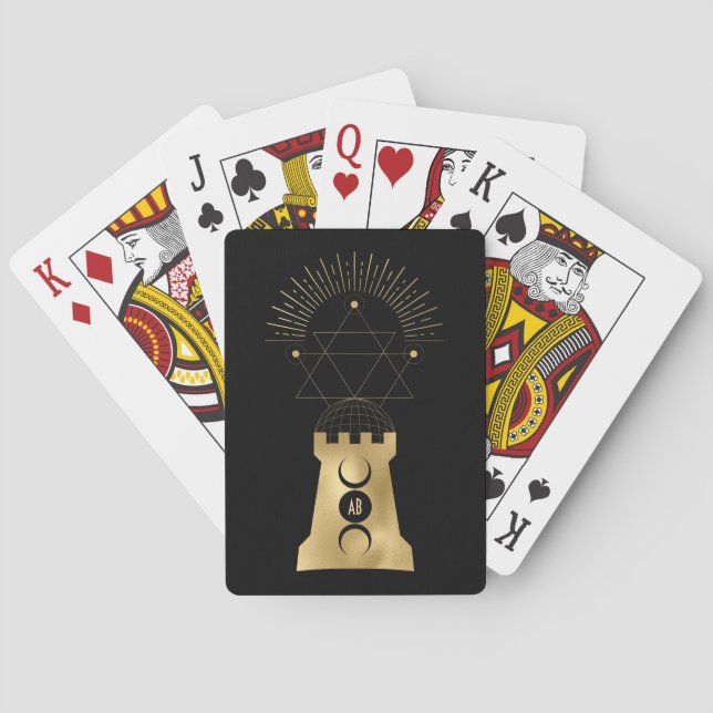 Baraja De Cartas Crea tu propia torre de luna de oro arcana (Reverso)