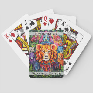 Baraja De Cartas Crea tu propio animal tribal de león Mandala Totem