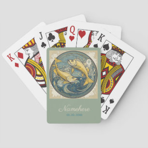 Baraja De Cartas Crea tu propio Art Nouveau Pisces Zodiac