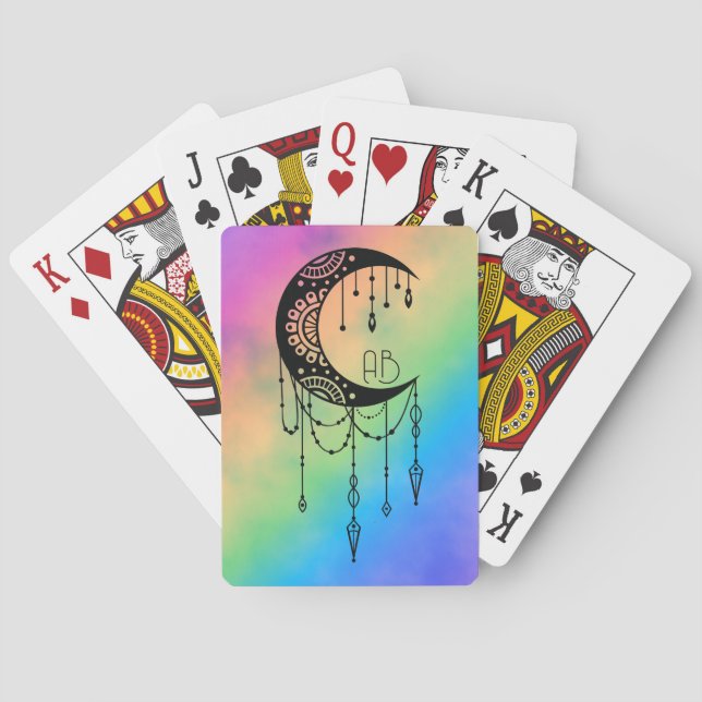 Baraja De Cartas Crea tu propio boho Mandala Moon Silhouette (Reverso)