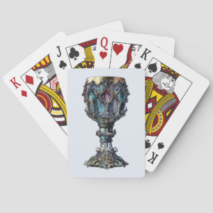 Baraja De Cartas Crea tu propio cáliz azul con borde dorado