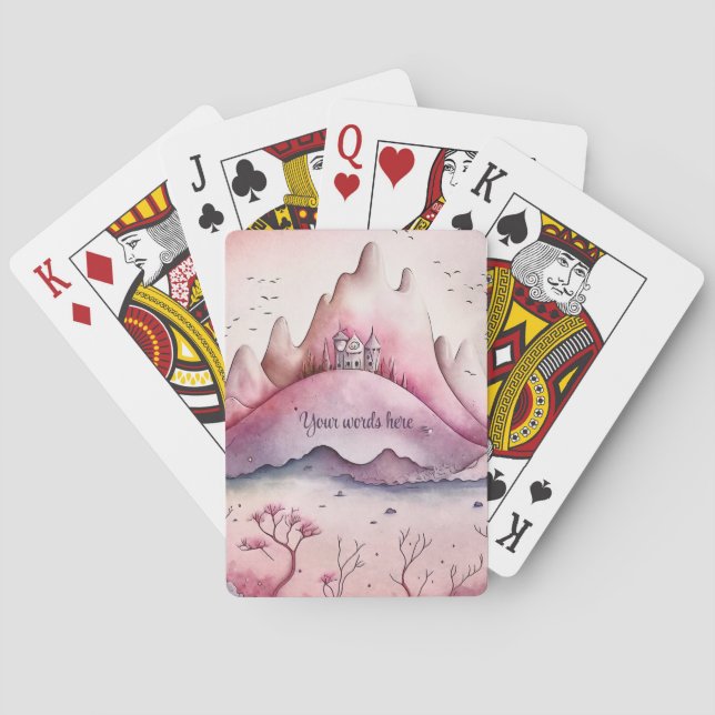 Baraja De Cartas Crea tu propio castillo mágico y montañas (Reverso)