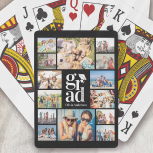 Baraja De Cartas Crea tu propio Collage de fotos de graduado negro