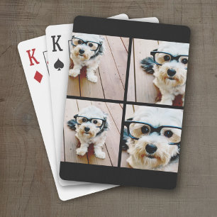 Baraja De Cartas Crea tu propio collage de Instagram negro 4 fotos