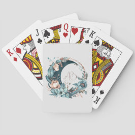 Baraja De Cartas Crea tu propio floral lunar en color turquesa y me