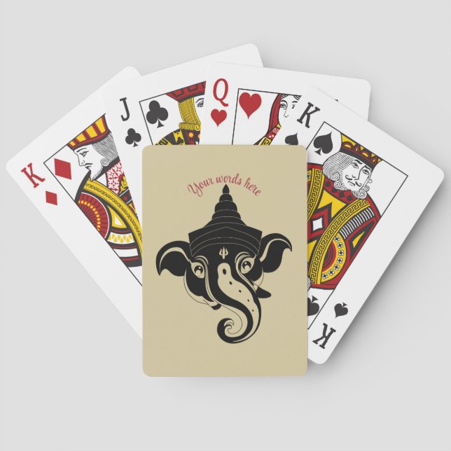 Baraja De Cartas Crea tu propio Ganesh de Oro y Negro (Reverso)
