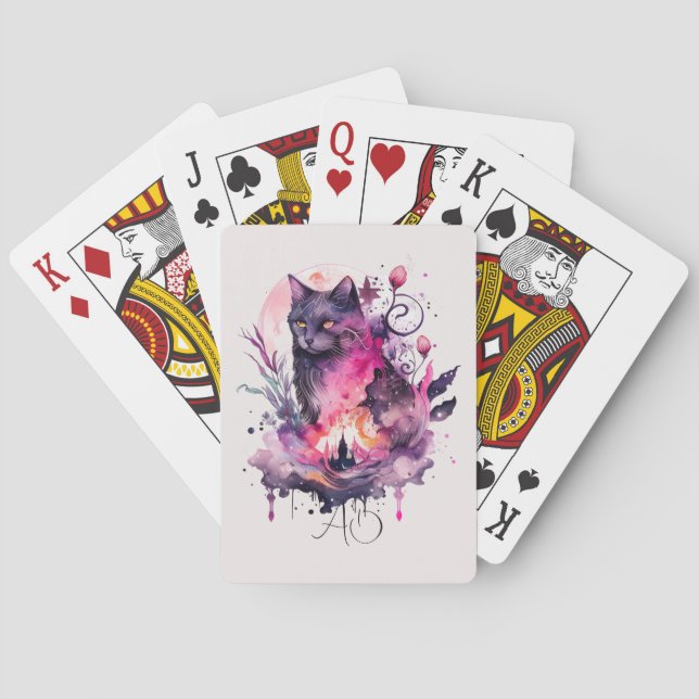Baraja De Cartas Crea tu propio gato negro mágico (Reverso)