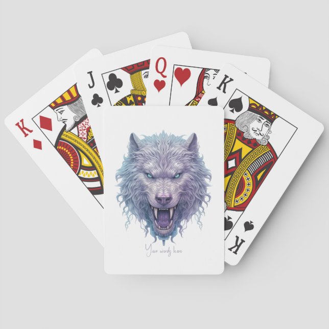 Baraja De Cartas Crea tu propio Lobo Púrpura Malvado (Reverso)