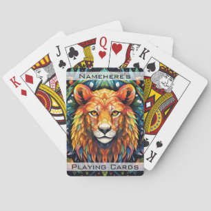 Baraja De Cartas Crea tu propio Mosaico de León Animal de Espíritu