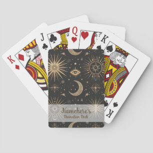 Baraja De Cartas Crea Tu Propio Ojo Mágico Celestial Negro y Dorado