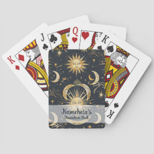 Baraja De Cartas Crea tu propio ornamento celestial azul y dorado