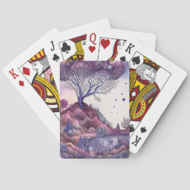 Baraja De Cartas Crea tu propio paisaje de fantasía púrpura