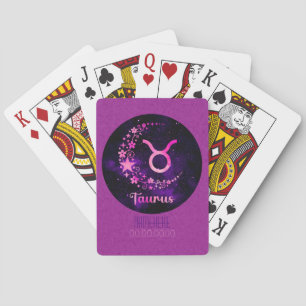 Baraja De Cartas Crea tu propio Tauro zodiacal celestial púrpura