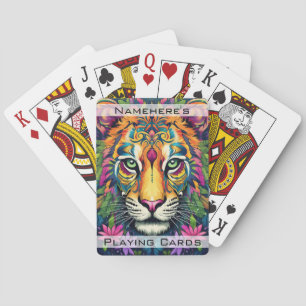 Baraja De Cartas Crea tu propio tigre tribal floral
