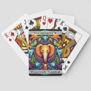 Baraja De Cartas Crea tu propio tótem de elefante colorido