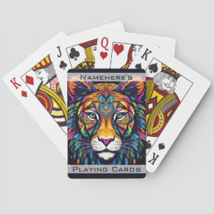 Baraja De Cartas Crea tu propio y colorido Tótem de la leona tribal