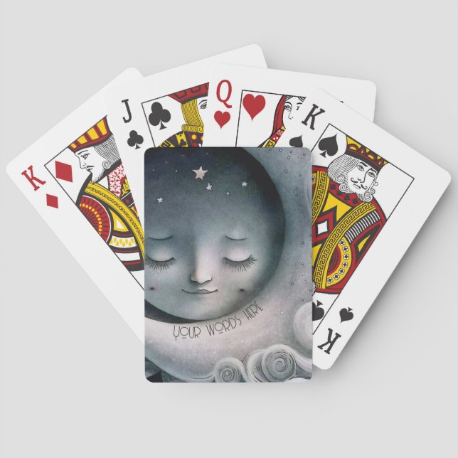 Baraja De Cartas Crea tus propias lunas pacíficas en nubes (Reverso)