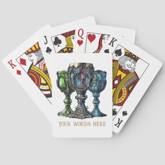 Baraja De Cartas Crea tus propios agujeros góticos verdes y azules (Reverso)