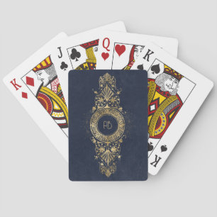 Baraja De Cartas Crea tus propios corazones ornamentados azules y d