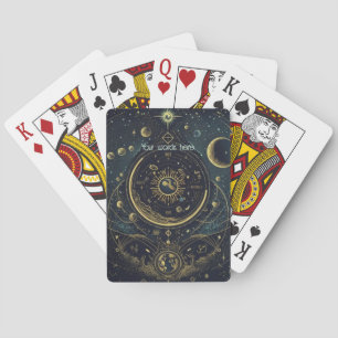 Baraja De Cartas Crea tus propios gráficos celestes azules y dorado