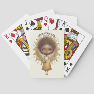Baraja De Cartas Crear su propio Chica de girasol lindo