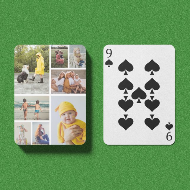 Baraja De Cartas Crear su propio Collage de fotos 8 (8 Photo Collage Playing Cards)
