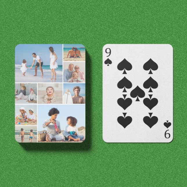 Baraja De Cartas Crear su propio Collage de fotos 9 (9 Photo Collage Playing Cards)