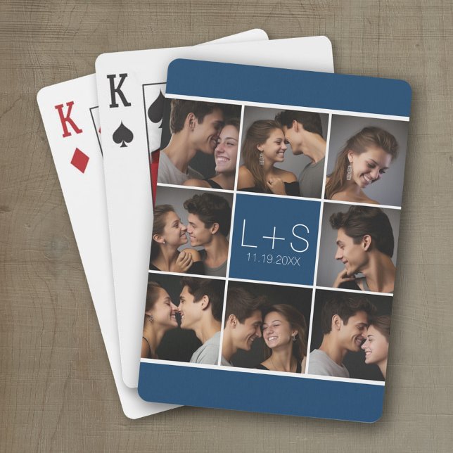 Baraja De Cartas Crear su propio monograma de Collage de fotos Boda (Wedding Playing Cards - Personalize this photo collage)