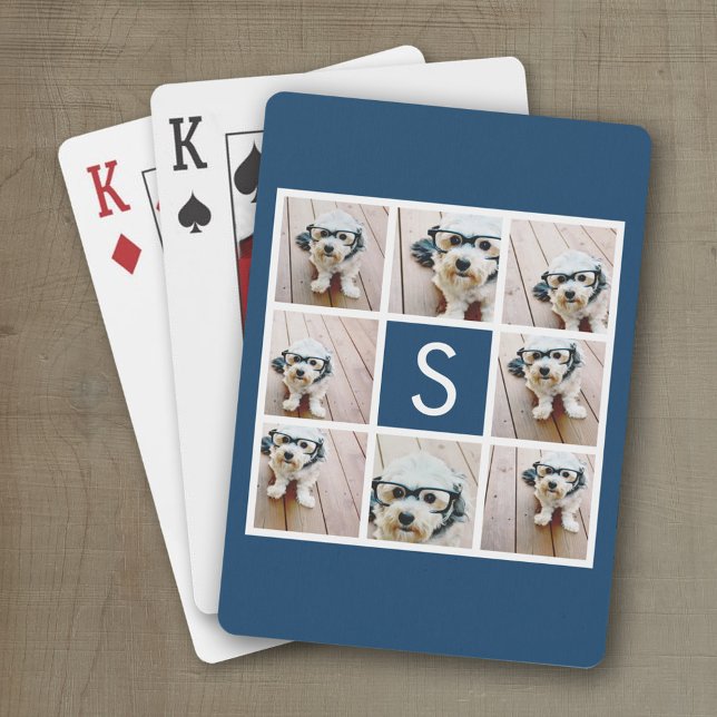 Baraja De Cartas Crear su propio monograma de Personalizado de Inst (Personalized playing cards with photos and an area for text such as a name or monogram)