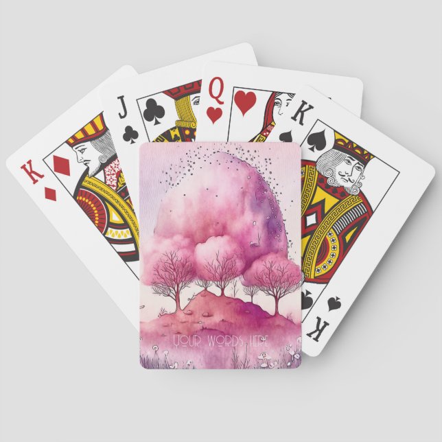 Baraja De Cartas Crear su propio paisaje de árbol rosado (Reverso)