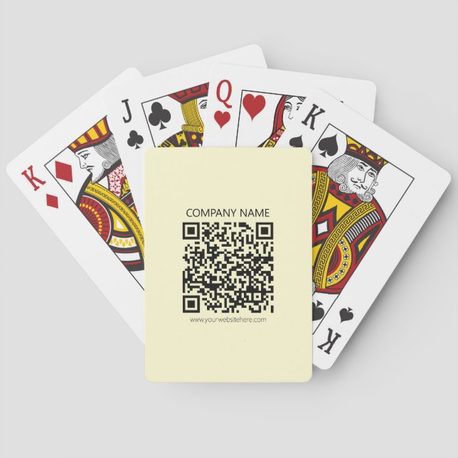 Baraja De Cartas Crear un código QR | Amarillo pálido (Reverso)