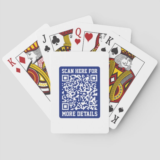 Baraja De Cartas Crear un código QR escaneado | Azul marino (editab (Reverso)