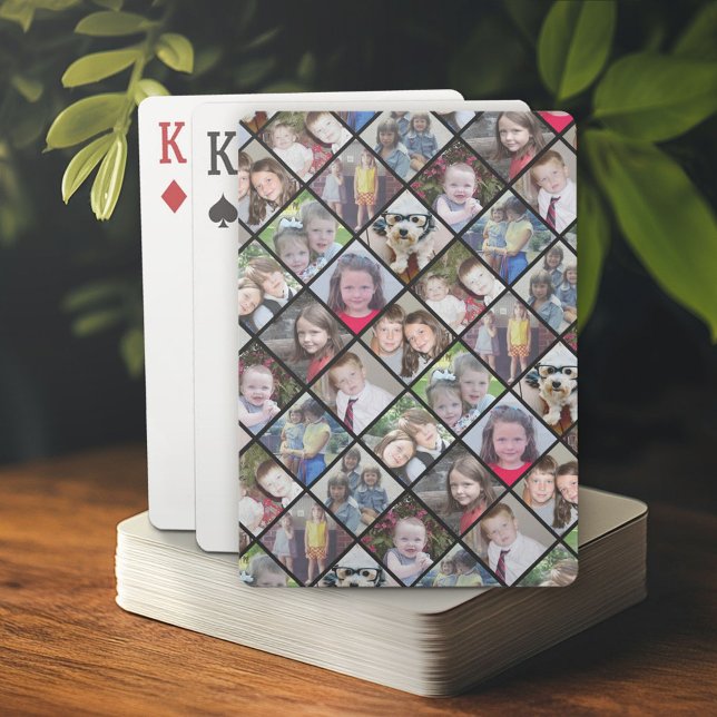 Baraja De Cartas Crear un Collage de fotos Personalizado con 12 fot (Custom Poker Playing Cards)