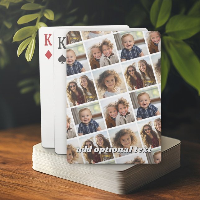 Baraja De Cartas Crear un Collage de fotos Personalizado con 4 foto (Custom Playing Cards)