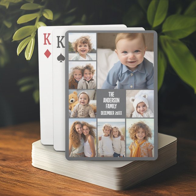 Baraja De Cartas Crear un Collage de fotos Personalizado con 8 foto (Personalized playing cards)
